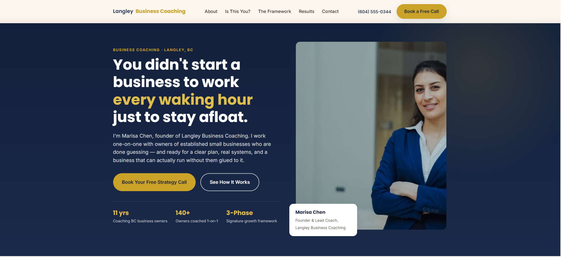 Langley Business Coaching desktop site