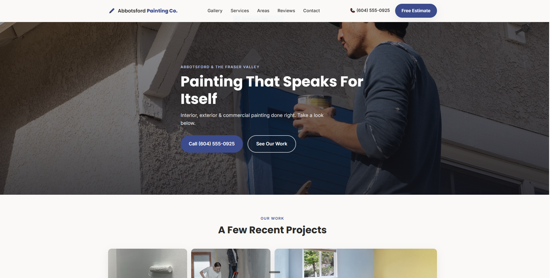 Abbotsford Painting Co. desktop site