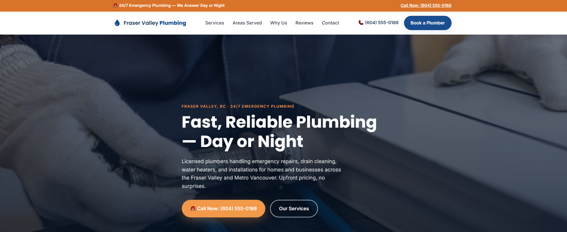Fraser Valley Plumbing desktop site